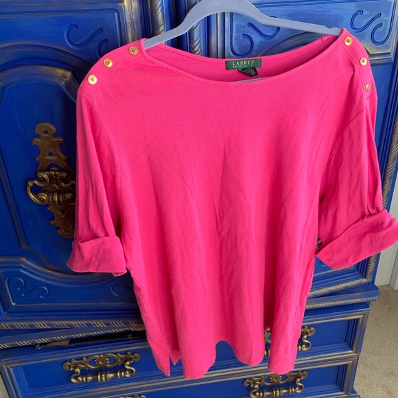 Lauren Ralph Lauren Tops - Lauren Ralph Lauren Sz 3X Blouse Top Gold Buttons